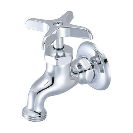 CENTRAL BRASS Single Handle Wallmount Faucet, NPT, Single Hole, Polished Chrome, Weight: 1.2 0007-H1/2